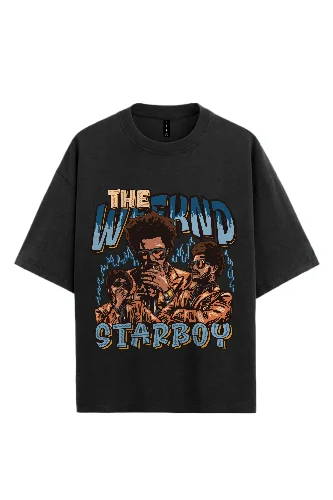 Casual Cool The Weeknd Star Boy Black Tee